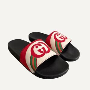 Size 7US - Gucci GG Men's Interlocking G Logo Rubber Slide